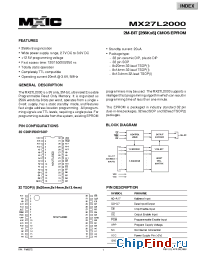 Datasheet MX27L2000MI-15 manufacturer Macronix